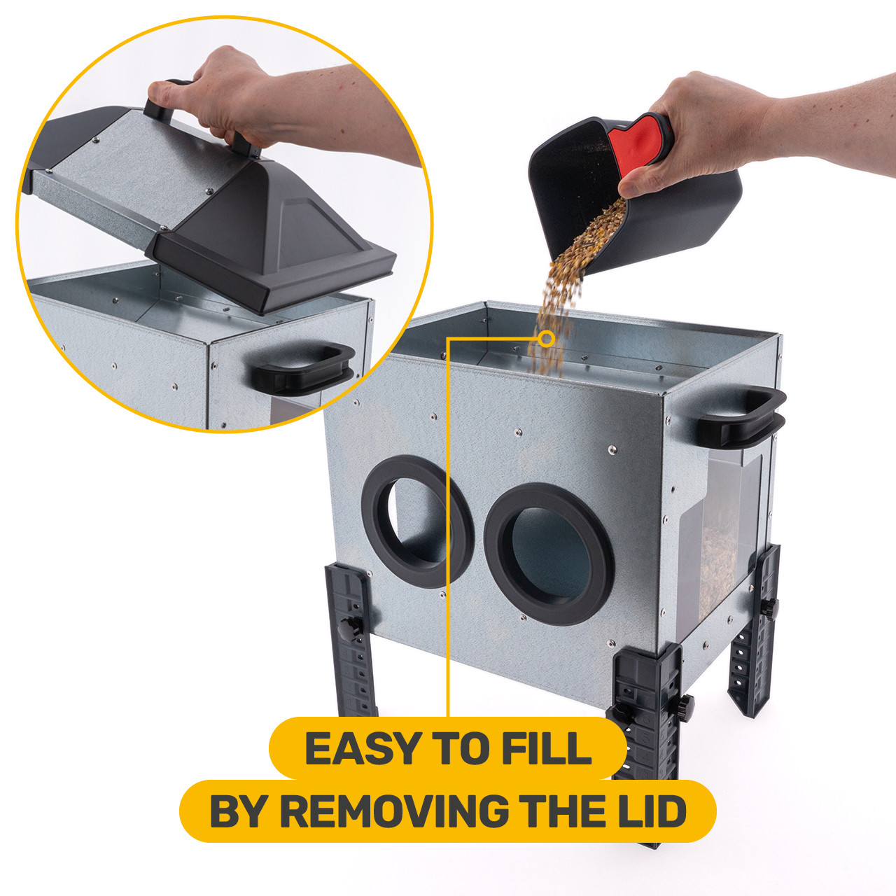 Robust voerbak 16 KG Gaten afbeelding 8